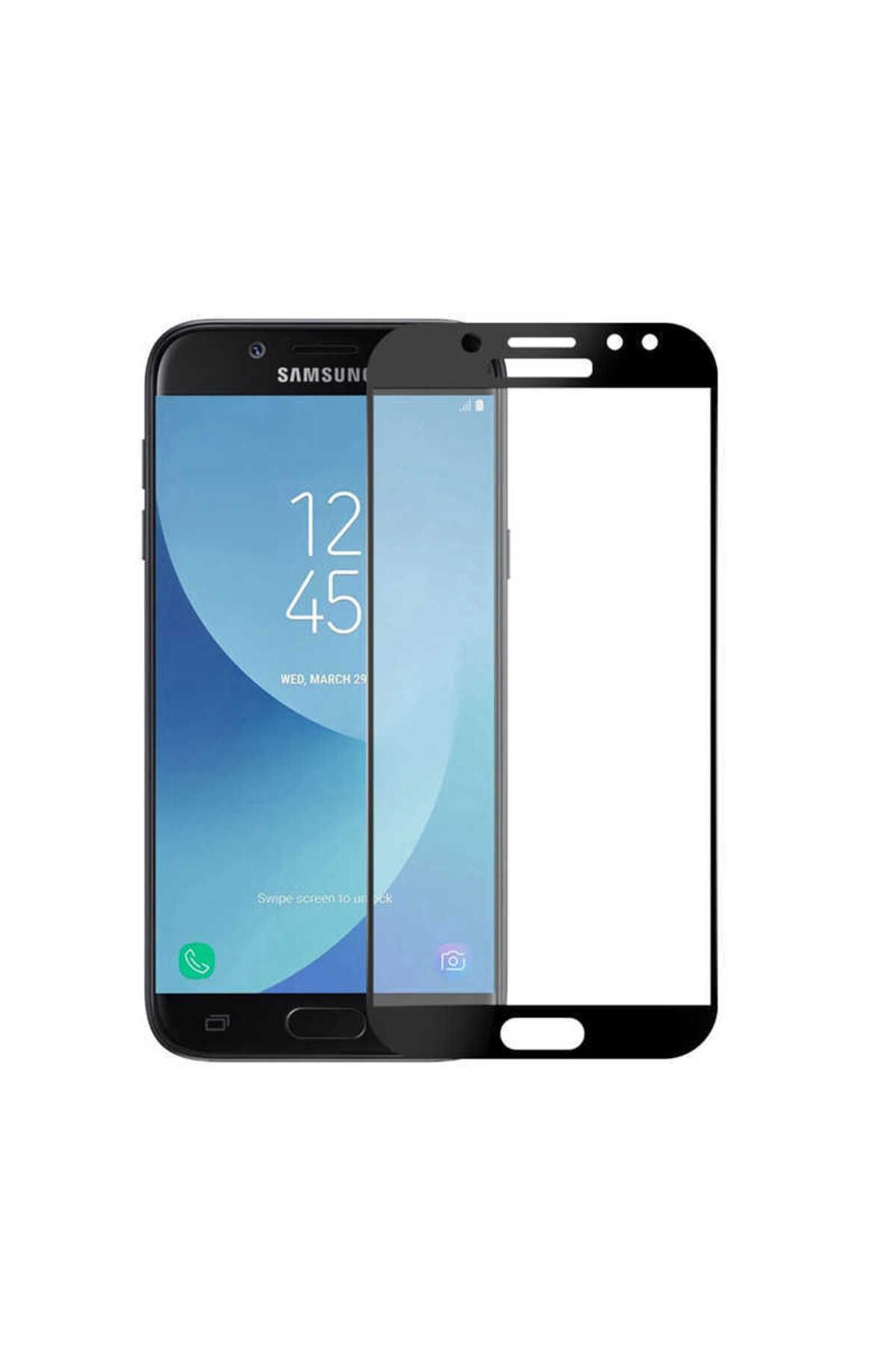GRABONO Samsung Galaxy J7 Prime Ekran Koruyucu Tam Kaplayan Güçlendirilmiş Tamperli Cam Siyah