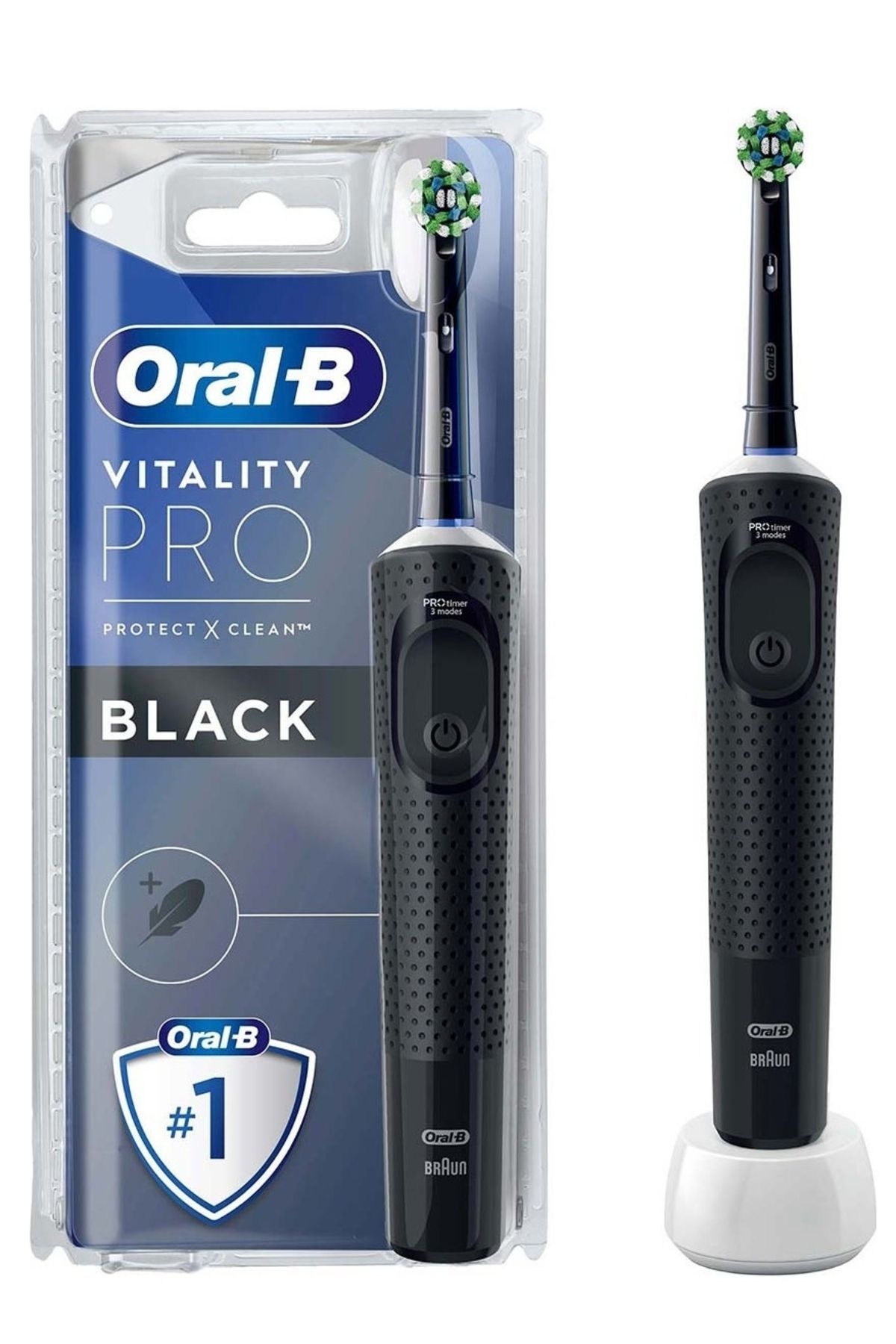 Oral-B Şarjlı/Elektrikli Diş Fırçası Vitality Pro Siyah Koruma ve Temizlik