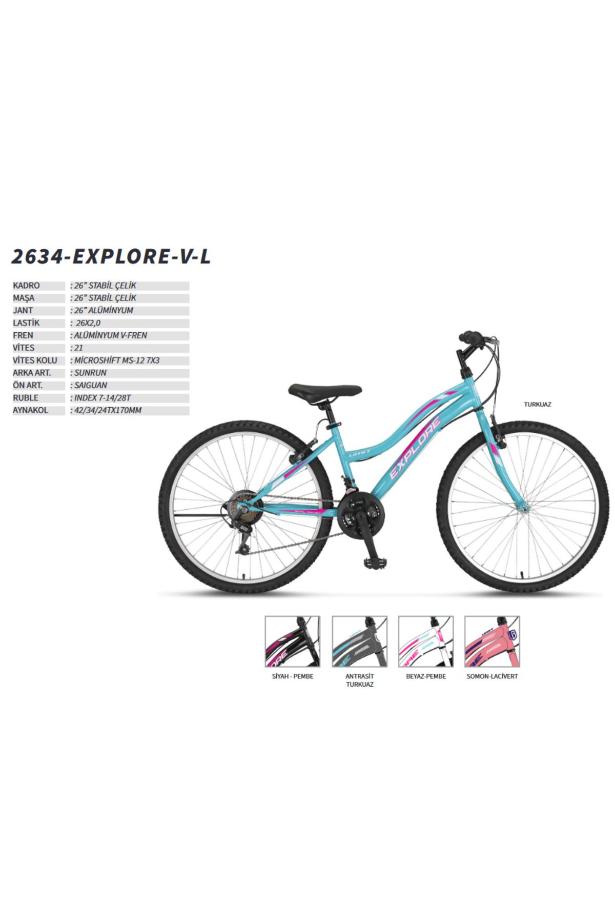 Ümit Bisiklet 32634 26-Explorer L-MTB-V-21 Kız Bisiklet 26 Jant