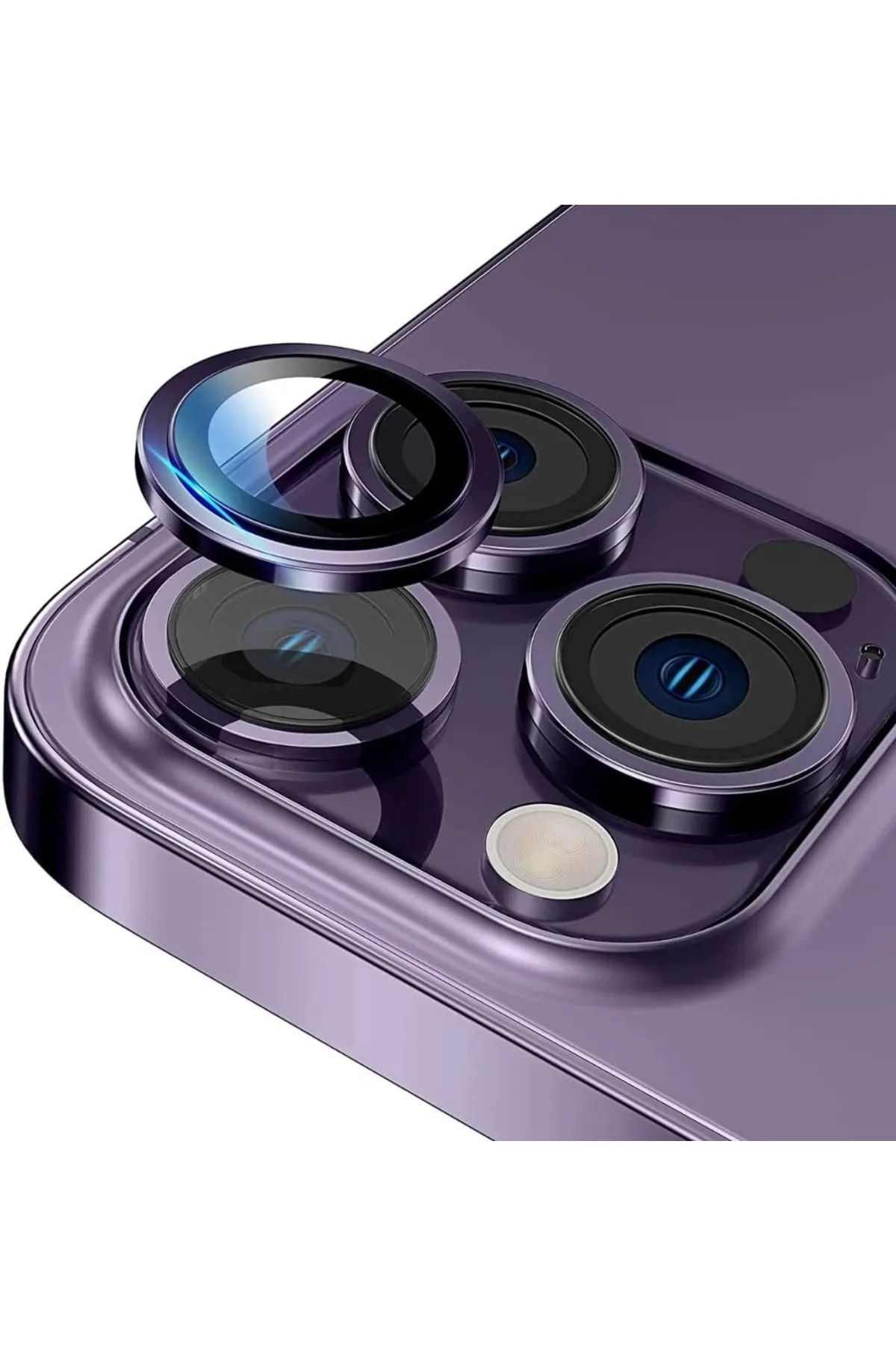 EVAX iPhone 14 Pro & iPhone 14 Pro Max Derin Mor (Deep Purple) Kamera Koruma Lens Koruyucu Temperli Cam