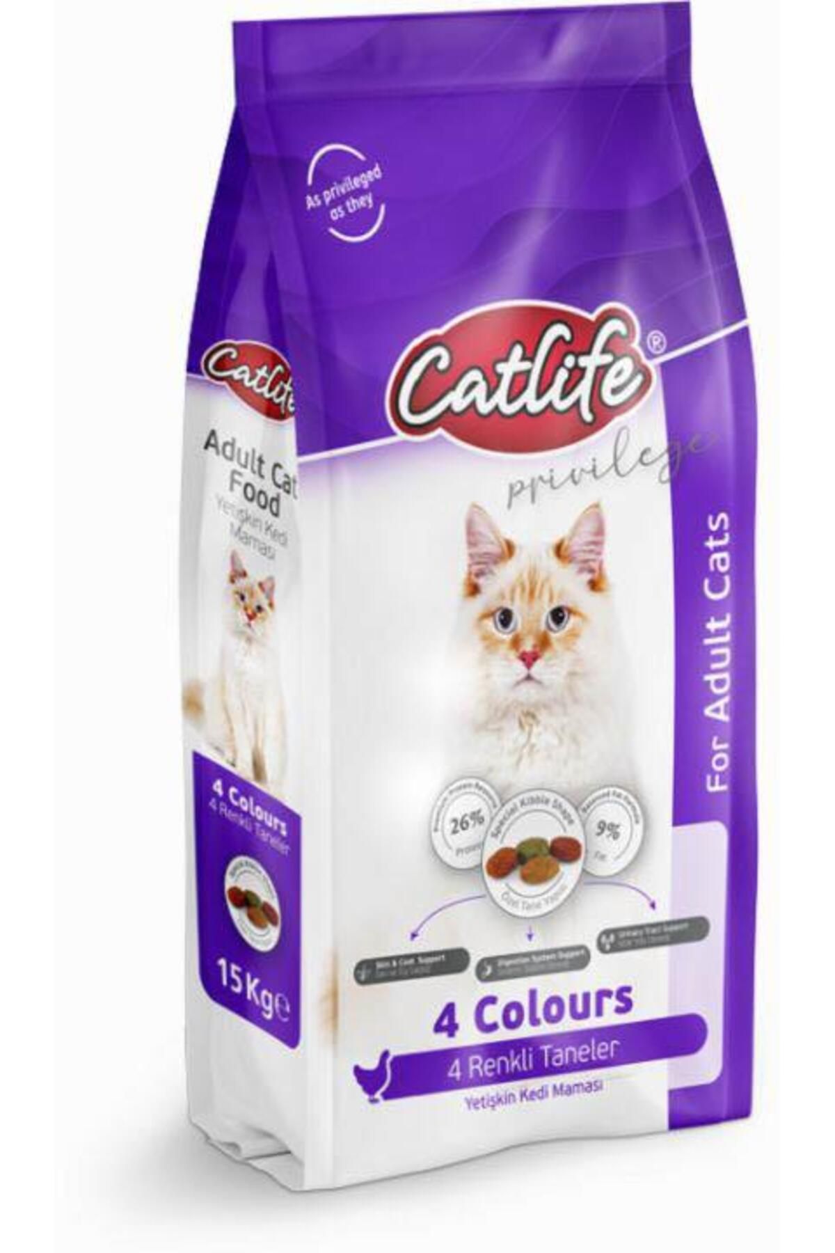 Catlife Tavuklu Multicolor Yetişkin Kedi Maması 15kg