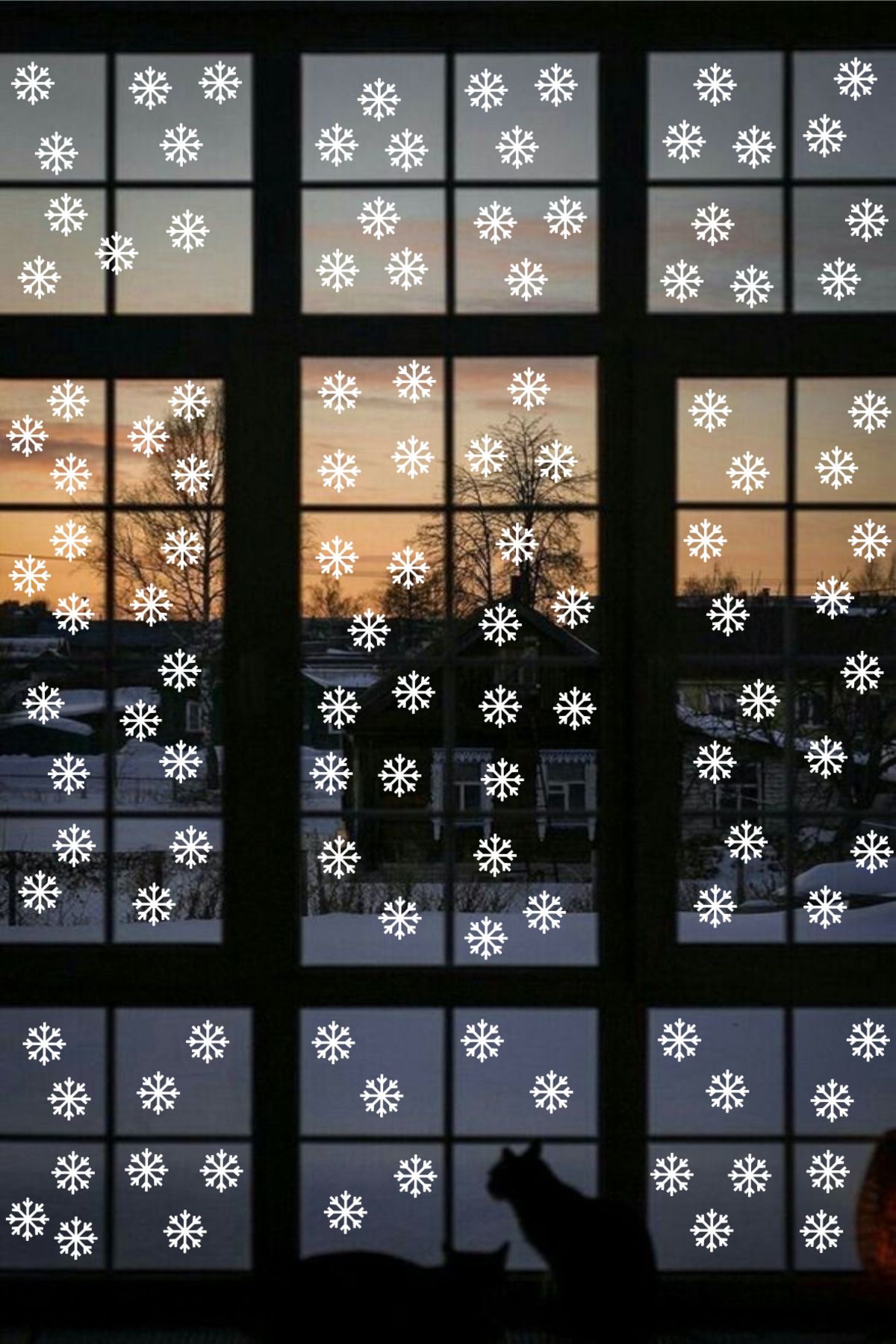 efekt reklam Yılbaşı Kar Taneleri Duvar Cam Pencere Sticker Seti 65 Adet