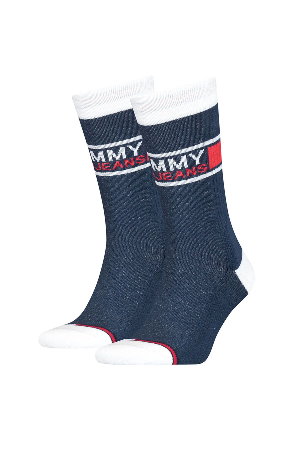 Tommy Hilfiger Erkek Lacivert Logo Baskılı Çorap 2'li