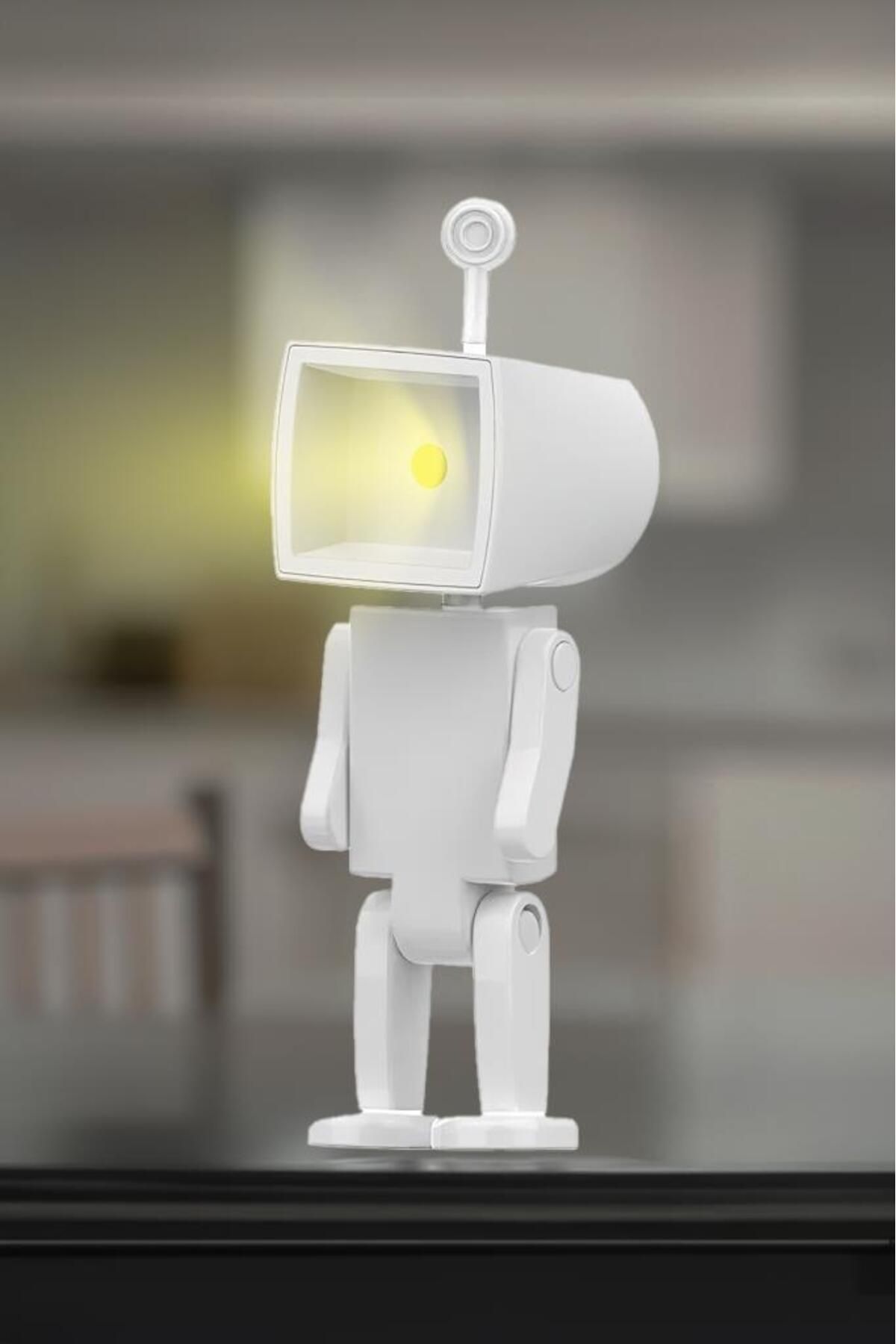 DEMPOWER Çok Amaçlı Robot Şekilli Gece Lambası Beyaz Kare
