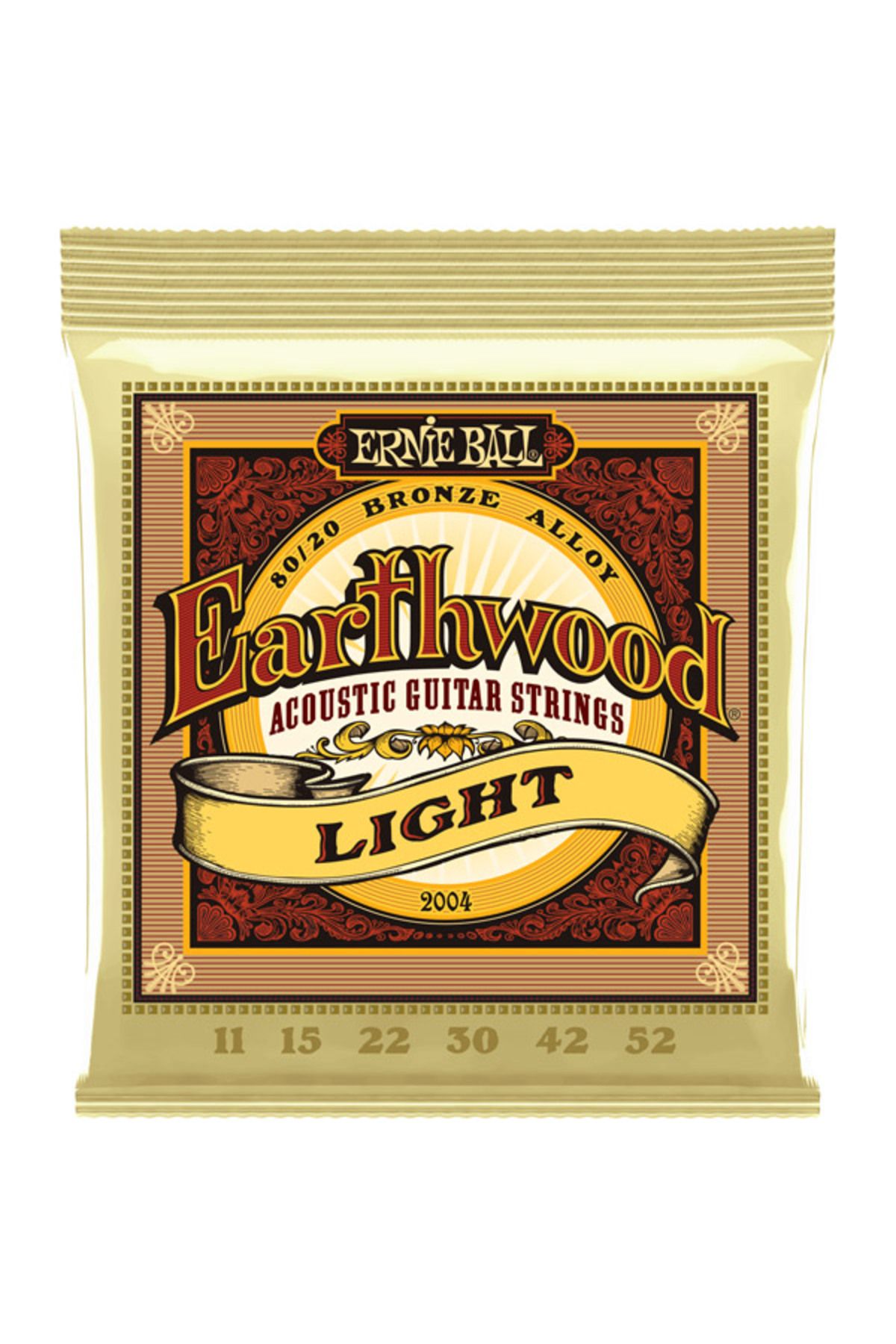 Ernie Ball P02004 Earthwood Light 80/20 Bronze Takım Tel Akustik Gi