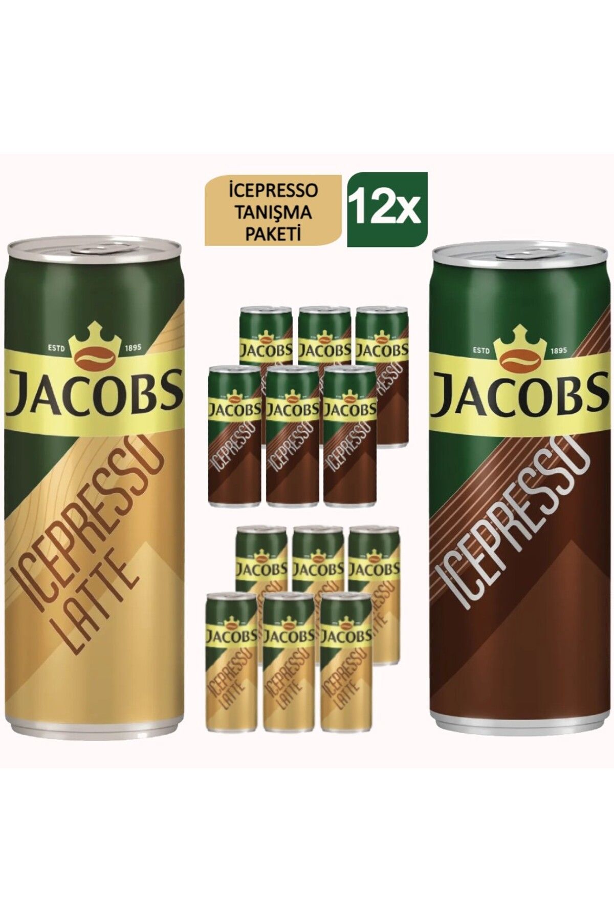Jacobs Tanışma Paketi İcepresso Classıc ve Latte Soğuk Kahve 12x250ml