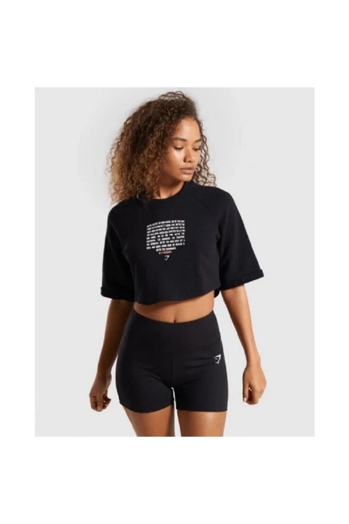 RACER Gymshark The Visionaries Boxy Cropped Sweater Black GLCT3788