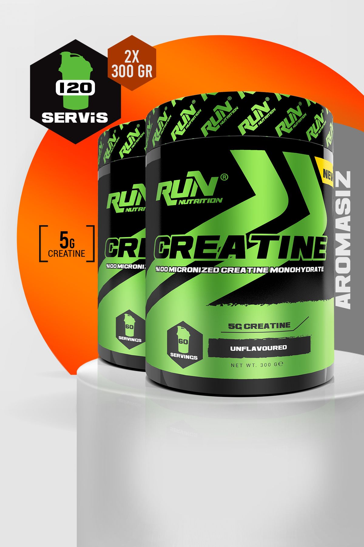 Run Nutrition Creatine x 2 ADET - 600g - 120 Servis - Aromasız