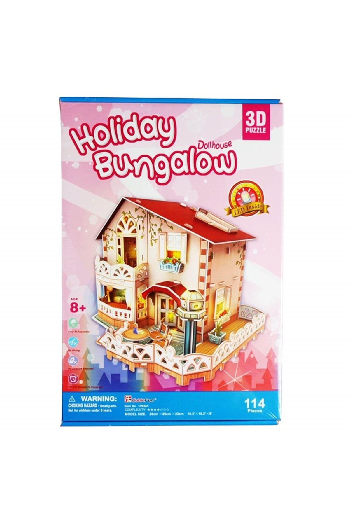 Cubic Fun Holiday Bungalow Dollhouse Led Inside