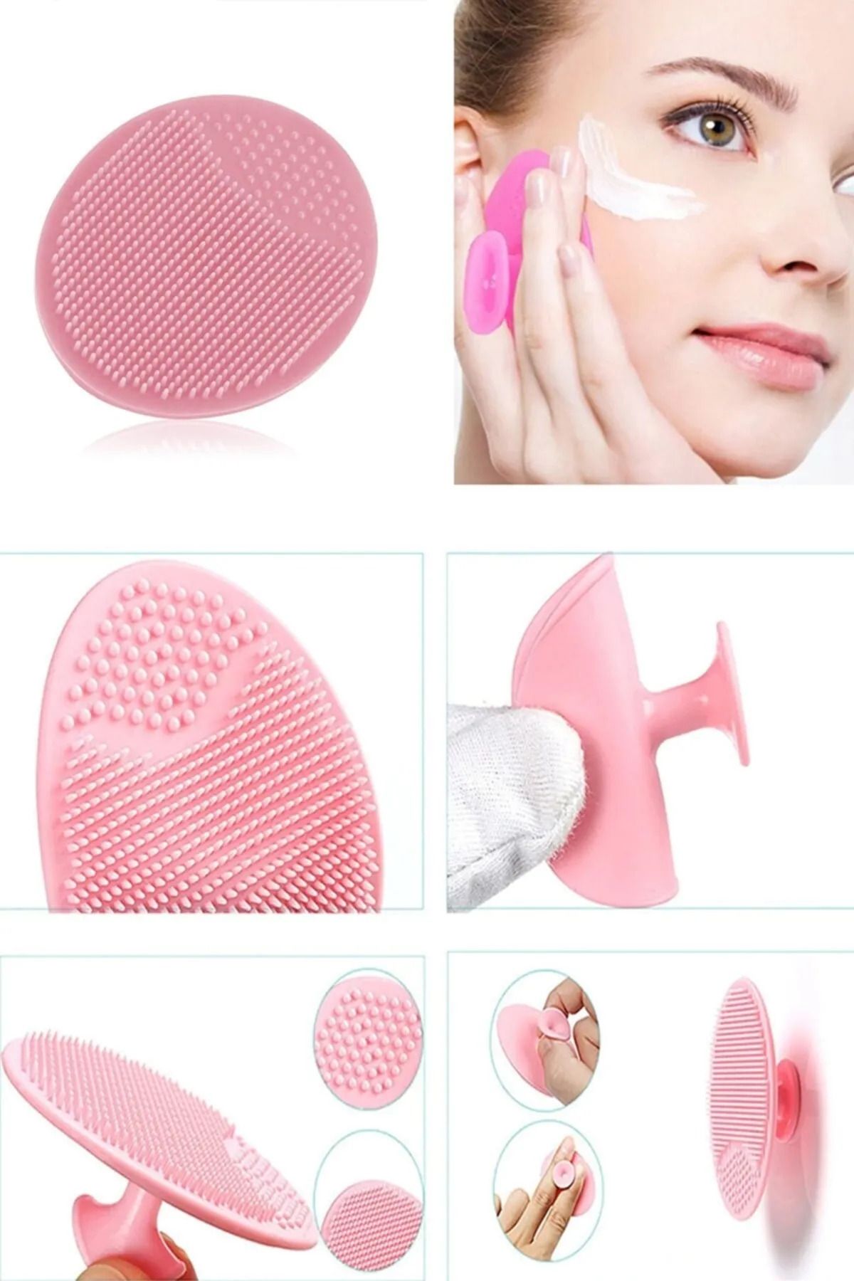 Lux Cosmetics Silikon Yüz Makyaj Temizleme Yüz Yıkama Masaj Fırçası Siyah Nokta Giderici Peeling Etkili