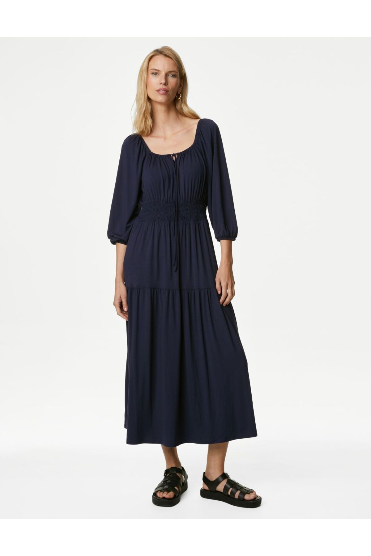 Marks & Spencer Regular Fit Midi Örme Elbise