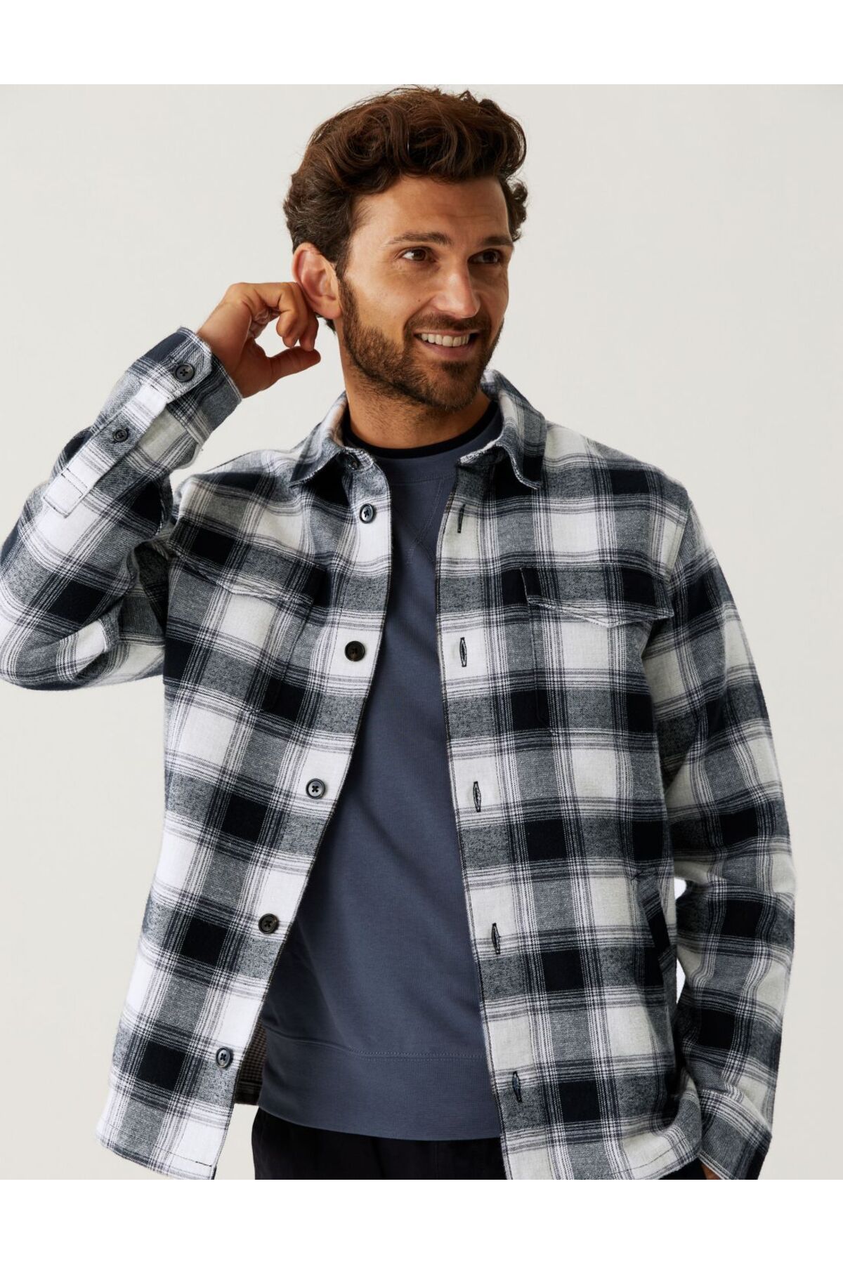 Marks & Spencer Regular Fit Ekose Desenli Gömlek Ceket