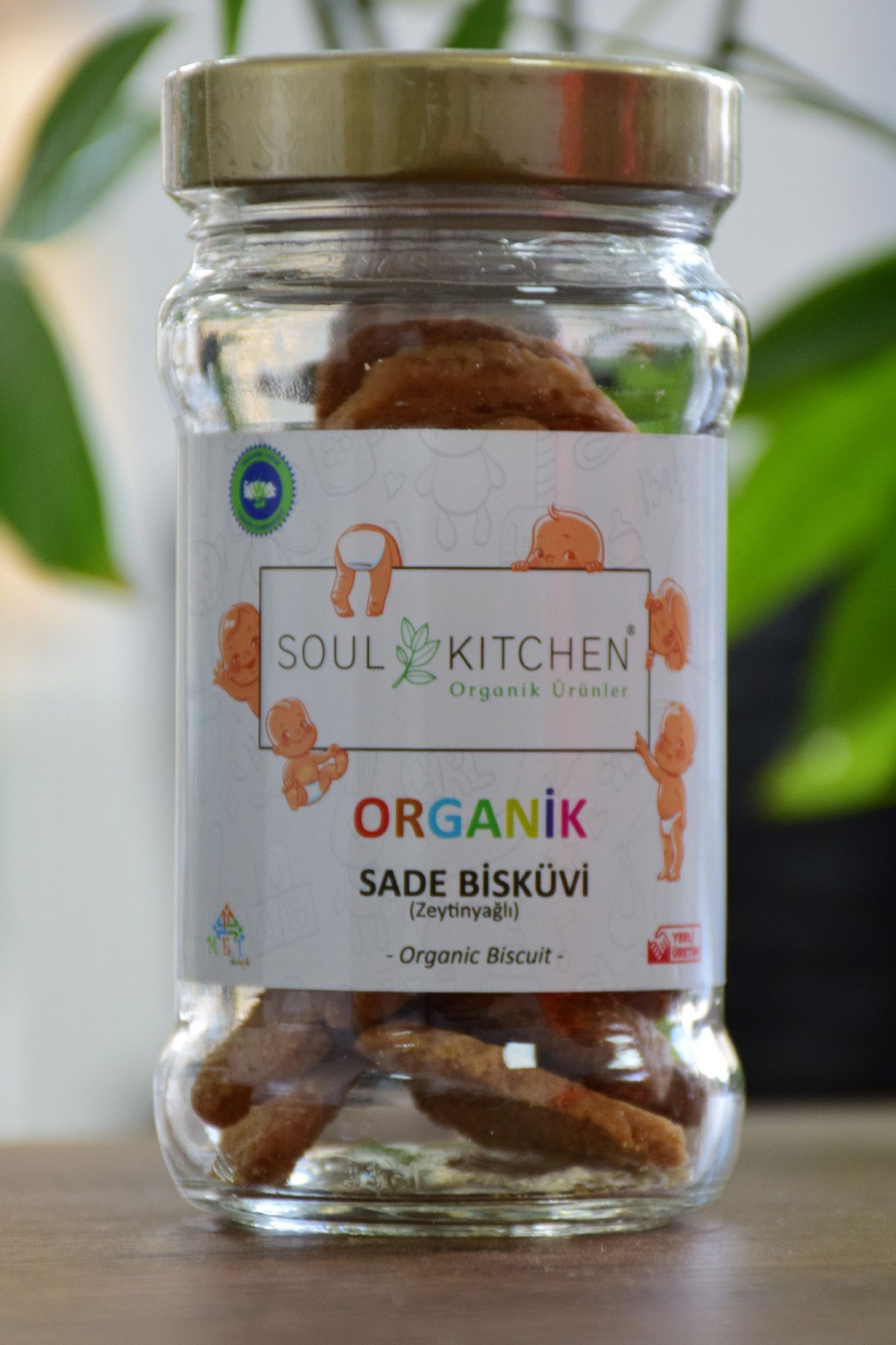 Soul Kitchen Organik Ürünler Organik Zeytinyağlı Sade Bebek Bisküvisi 80gr