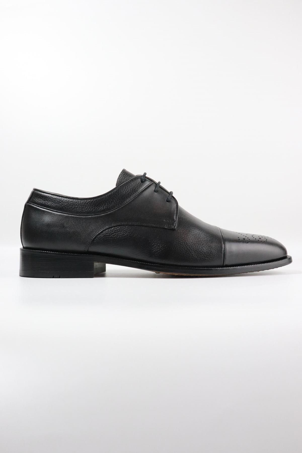 DANACI Danacı - 9642 Siyah Hakiki Deri Hakiki Kösele Erkek Klasik Ayakkabı