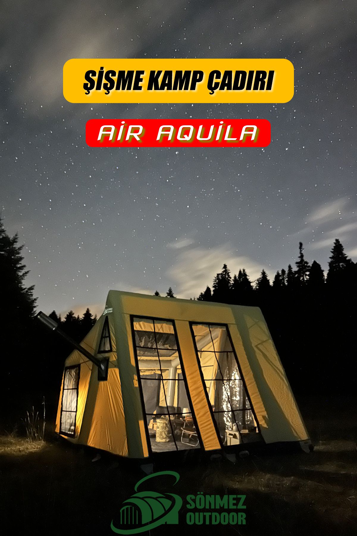 Sönmez Outdoor Air Aquila Şişme Kamp Çadırı (ÇÖL) | 8-10 Kişilik | 4 Mevsim