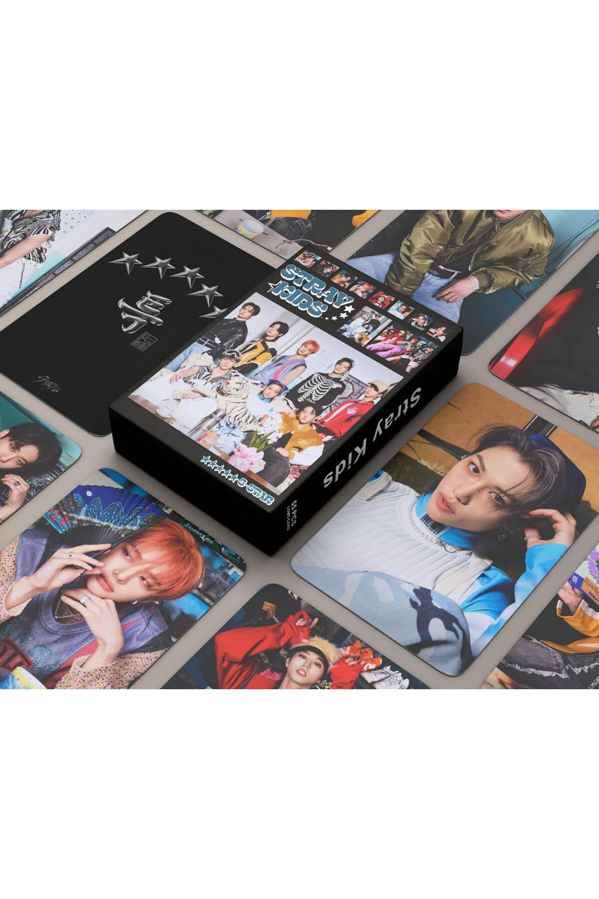 Kpop Dünyasi STRAY KIDS '' 5 Star '' Çift Yön Baskılı Lomo Card Seti