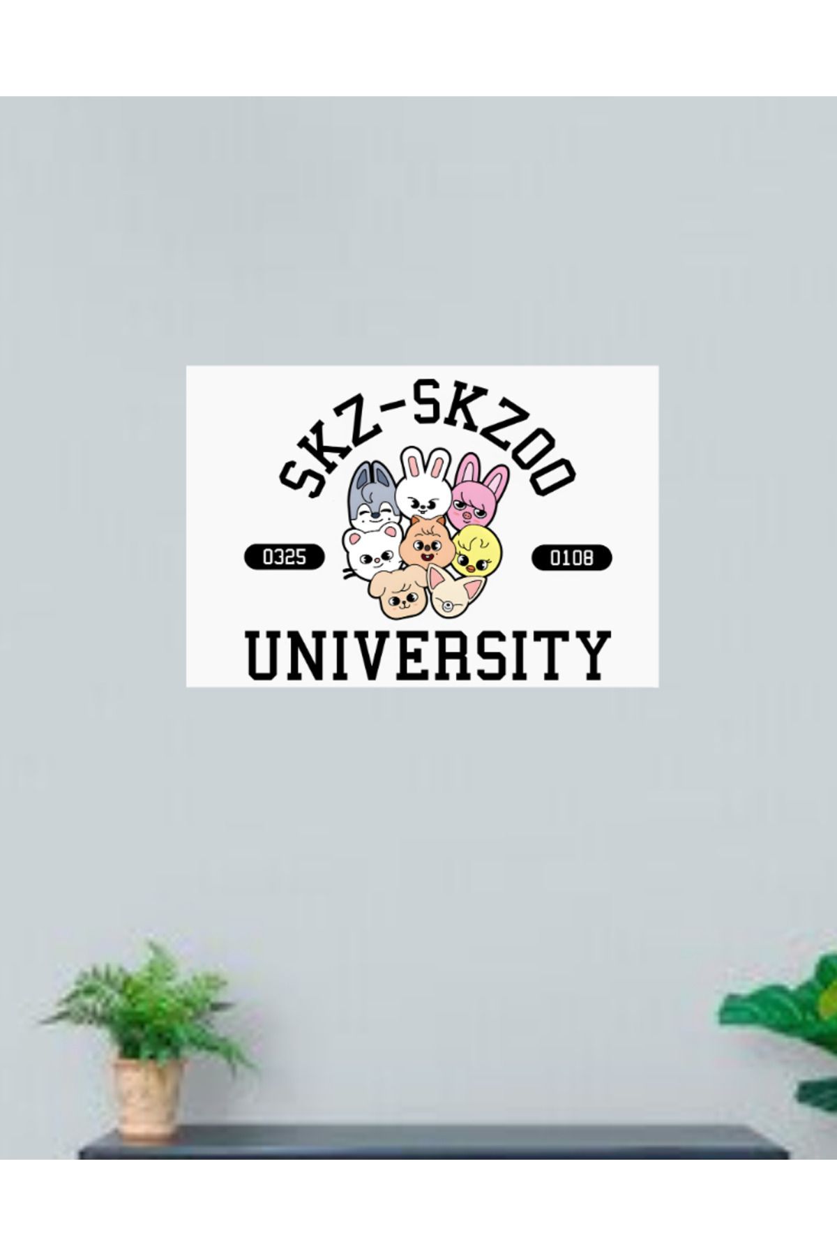 Cemira Stray Kids SKZOO Ahşap Poster Duvar Dekarasyon Tablo, Ahşap Pano