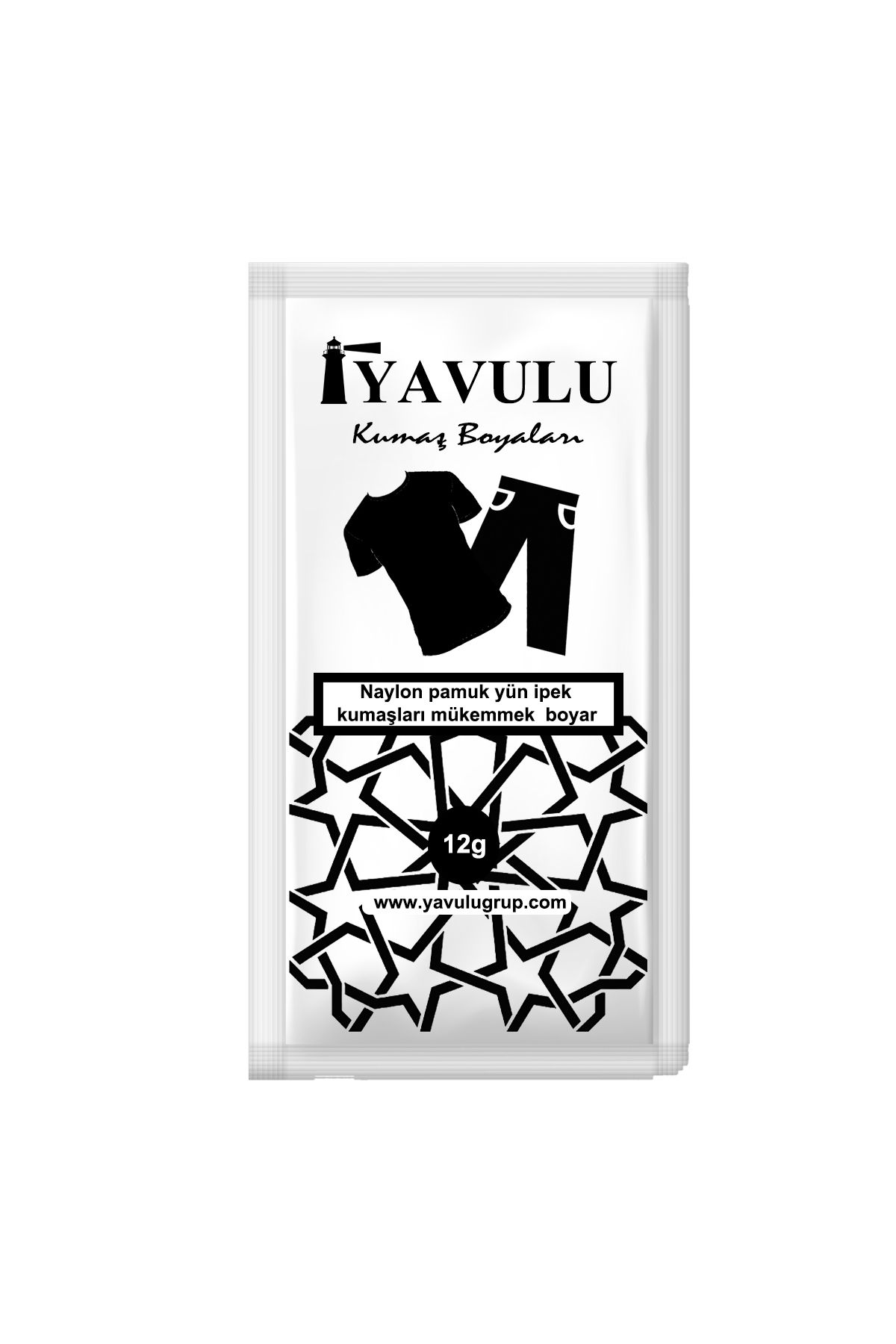 yavulu Siyah Kumaş Boyası / Tekstik Boyası / Giysi Boyası / Toz Kumaş Boyası 1Ad.