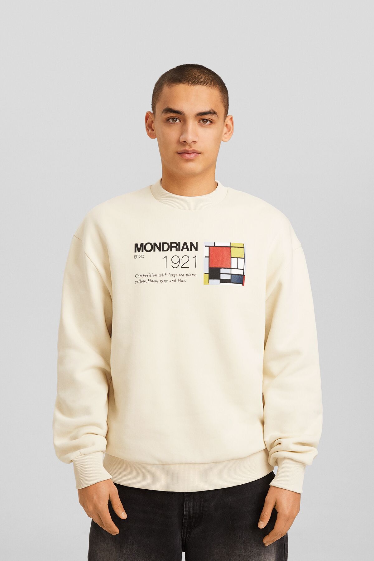 Bershka Piet Mondrian baskılı sweatshirt