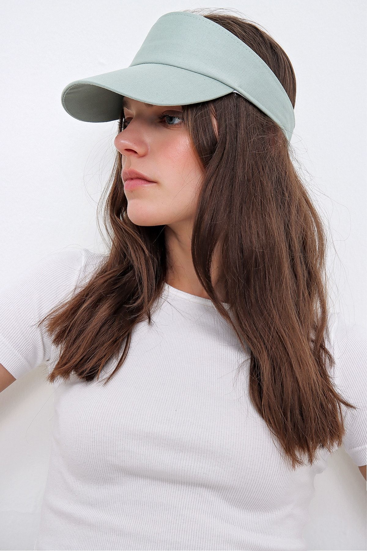 Trend Alaçatı Stili Kadın Açık Yeşil Tenis Şapkası ALC-A2197