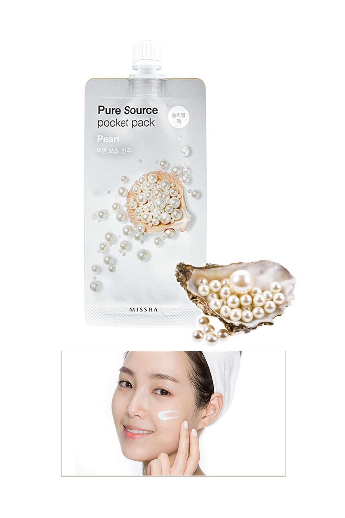 Missha Aydınlatıcı&Nemlendirici İnci Özlü Uyku Maskesi 10ml Pure Source Pocket Pack (Pearl)