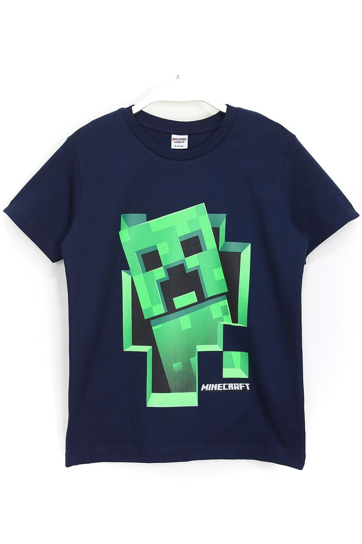Minecraft Erkek Çocuk Lacivert Minecraft 3d Creeper Baskılı Tişört