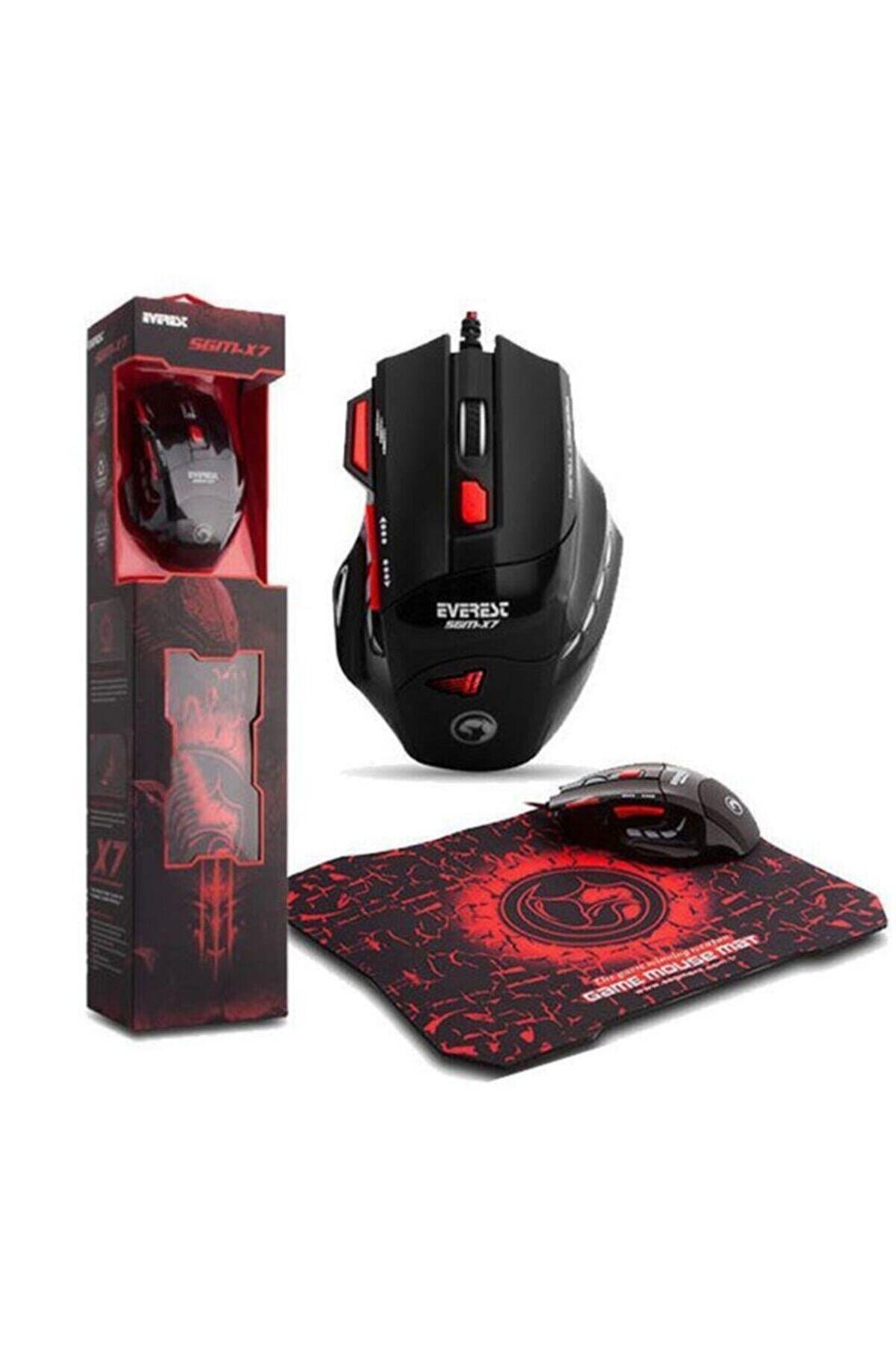 Everest Sgm-x7 Usb Siyah Gaming Mouse Pad Ve Oyuncu Mouse