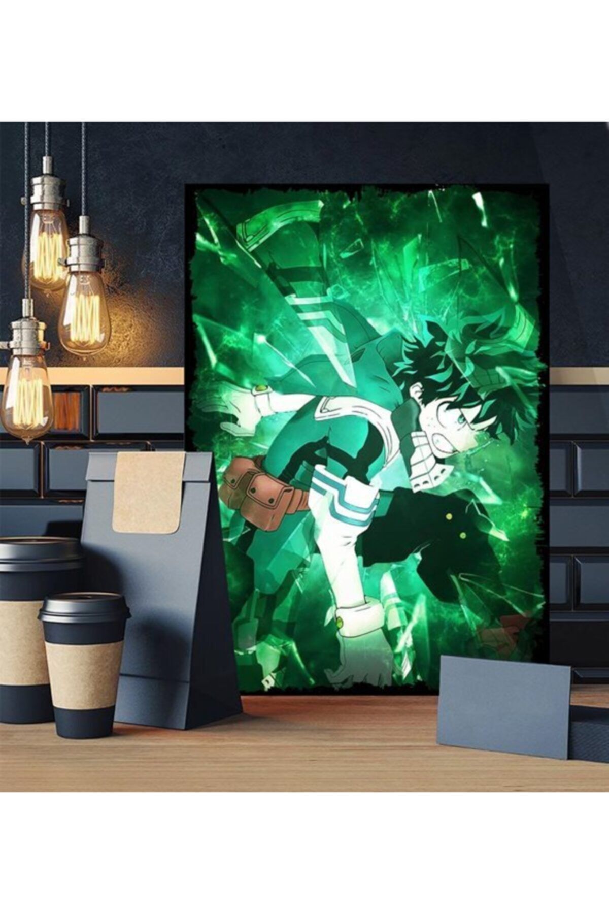 Tontilika My Hero Academia Izuku Midoriy Tasarım 15x21cm Hediyelik Dekoratif 8mm Ahşap Tablo