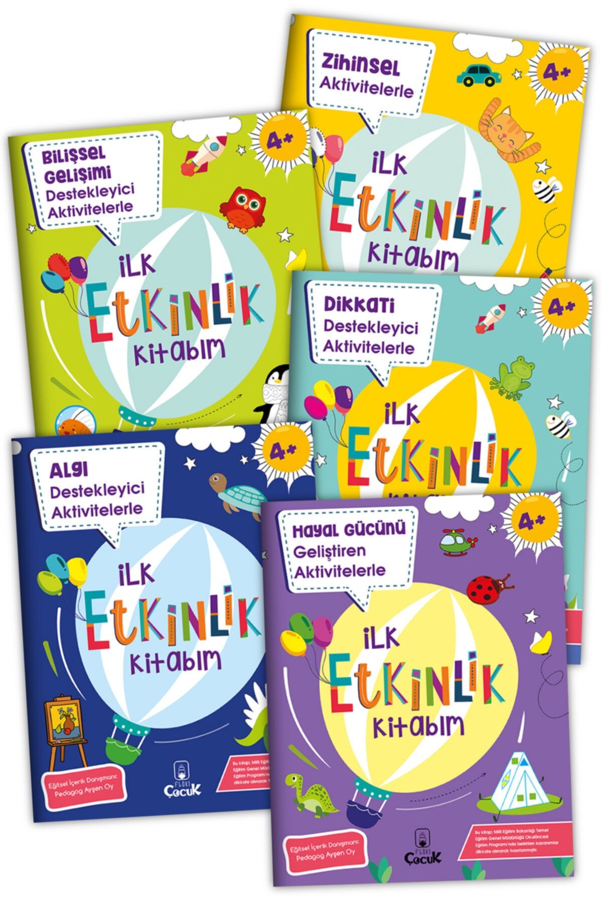 FLOKİ ÇOCUK 4+ Yaş Zihinsel, bilişsel gelişim “İlk Etkinlik Kitabım” Eğitici Eğlenceli Okul Öncesi Set 5 Kitap