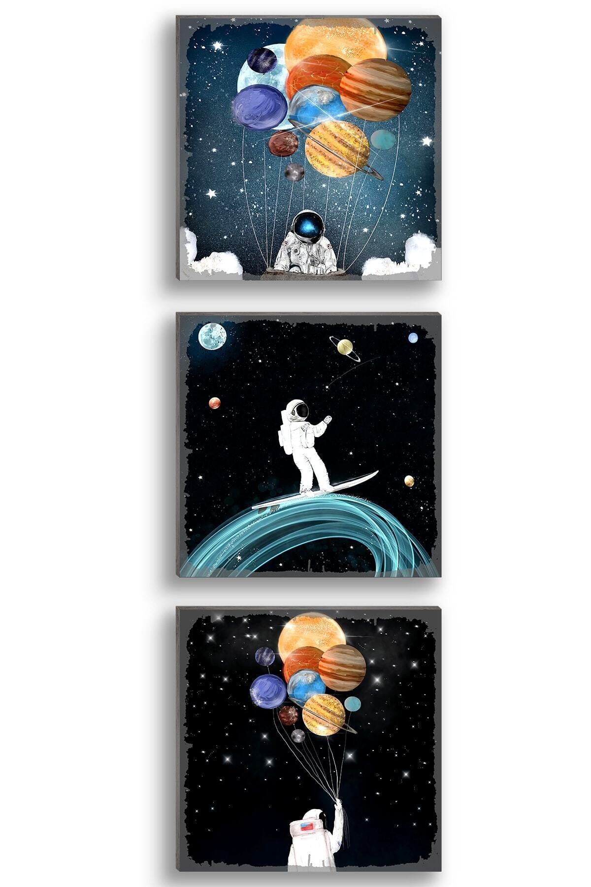 Hayal Poster Gezegenler Ve Astronot 3'lü Set Poster