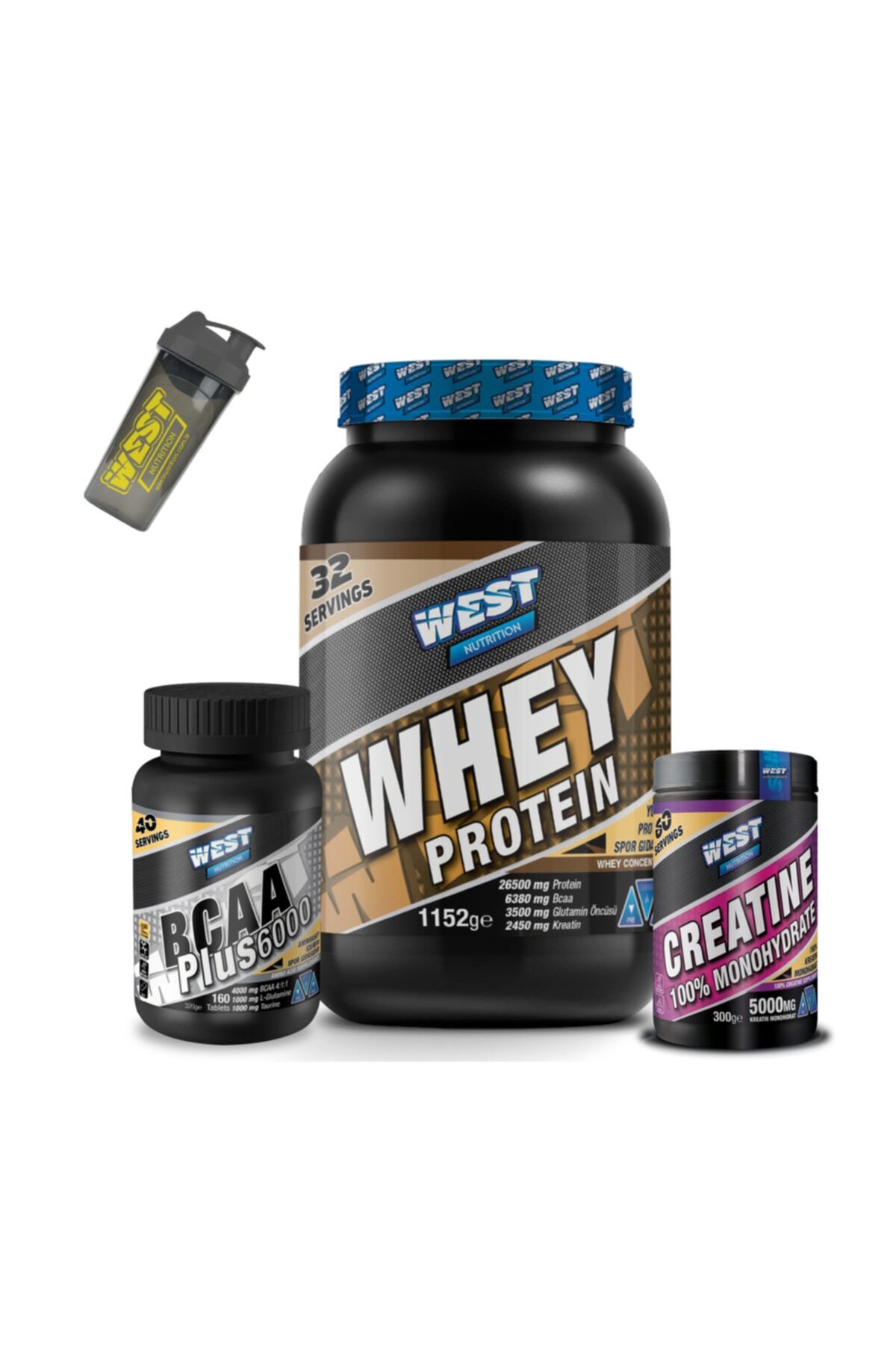 West Nutrition Whey Protein Tozu Çikolata Bcaa Tablet Kreatin Paketi