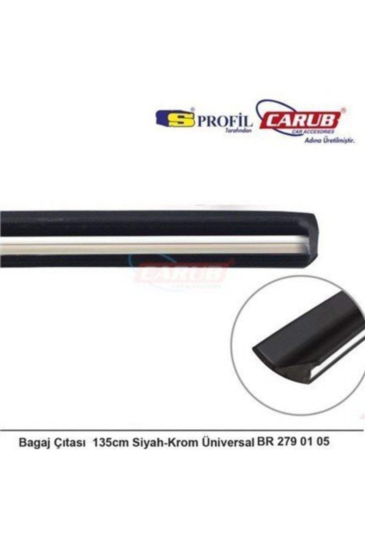 Carub Bagaj Çıtası - Siyah Krom 135 Cm Universal