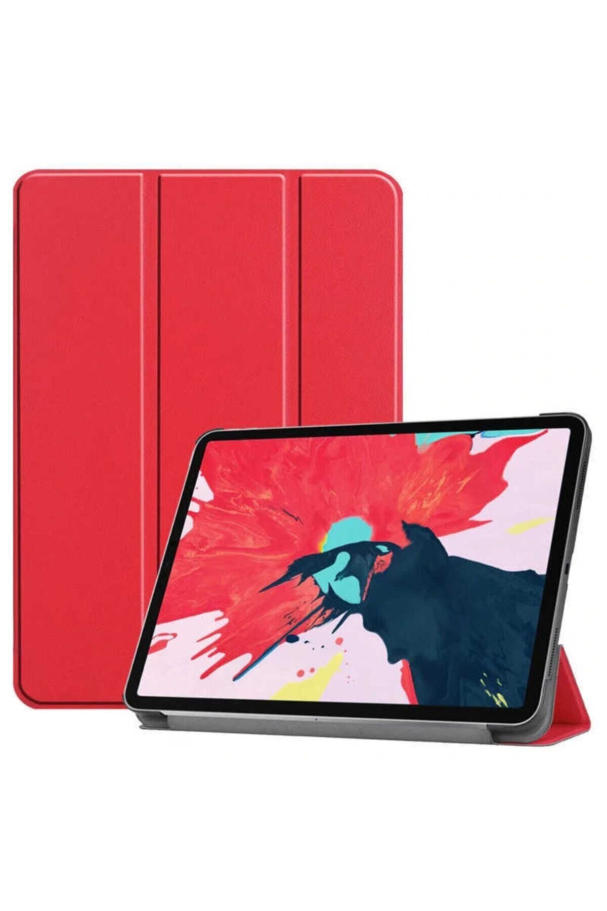 Teknoloji Gelsin Apple Ipad Pro 11 2020 2. Nesil Stand Kılıf Premium Flip Standlı Katlanabilir Smart Cover - Kırmızı