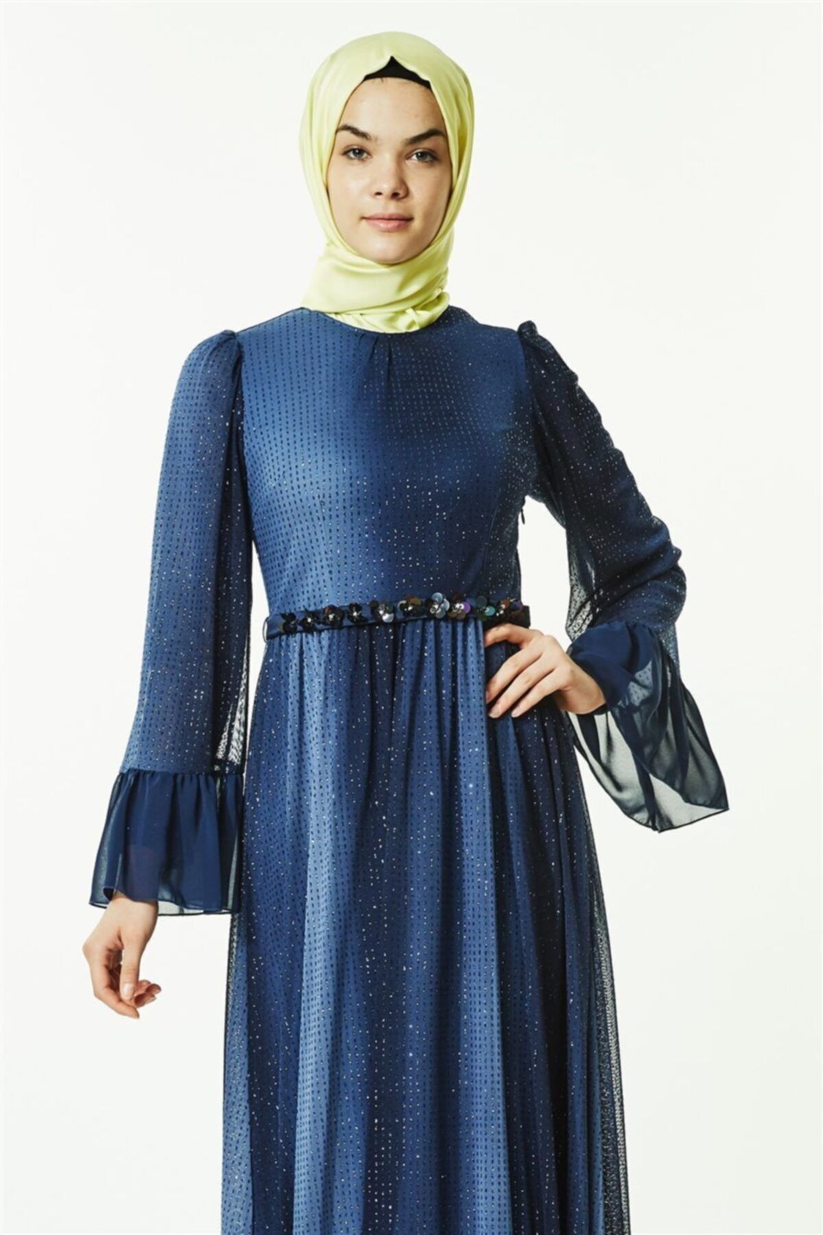 Kayra Kadın Saks Elbise Ka-b8-23035-74