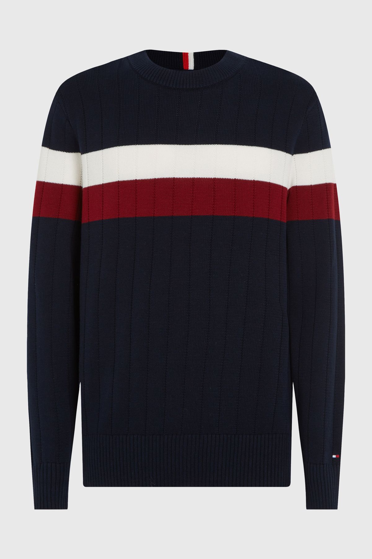 Tommy Hilfiger Bisiklet Yaka Slim Fit Beyaz Erkek Kazak MW0MW330940K4