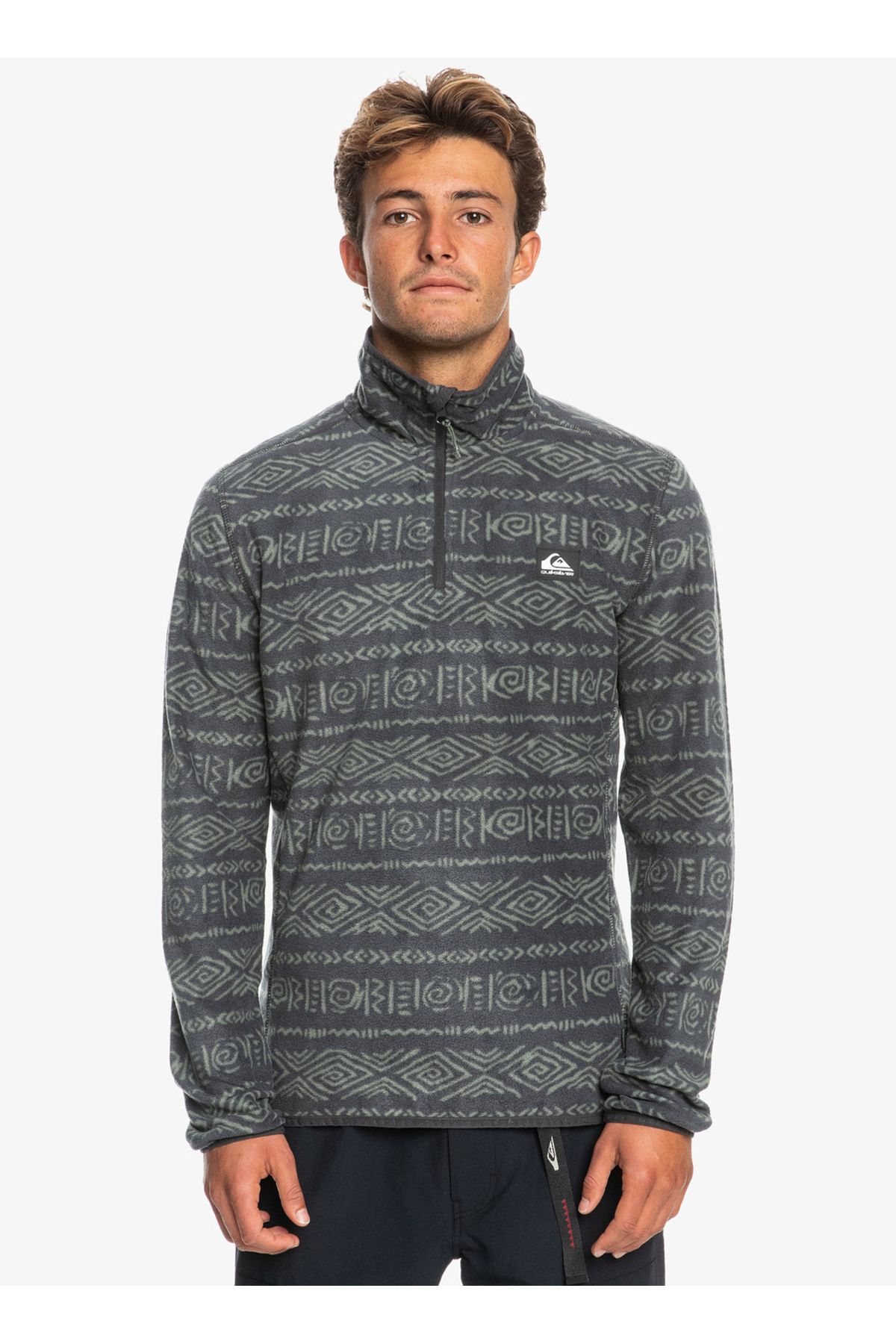 Quiksilver Antrasit Erkek Dik Yaka Polar Sweatshırt EQYFT04571 Aker Hz Fleece