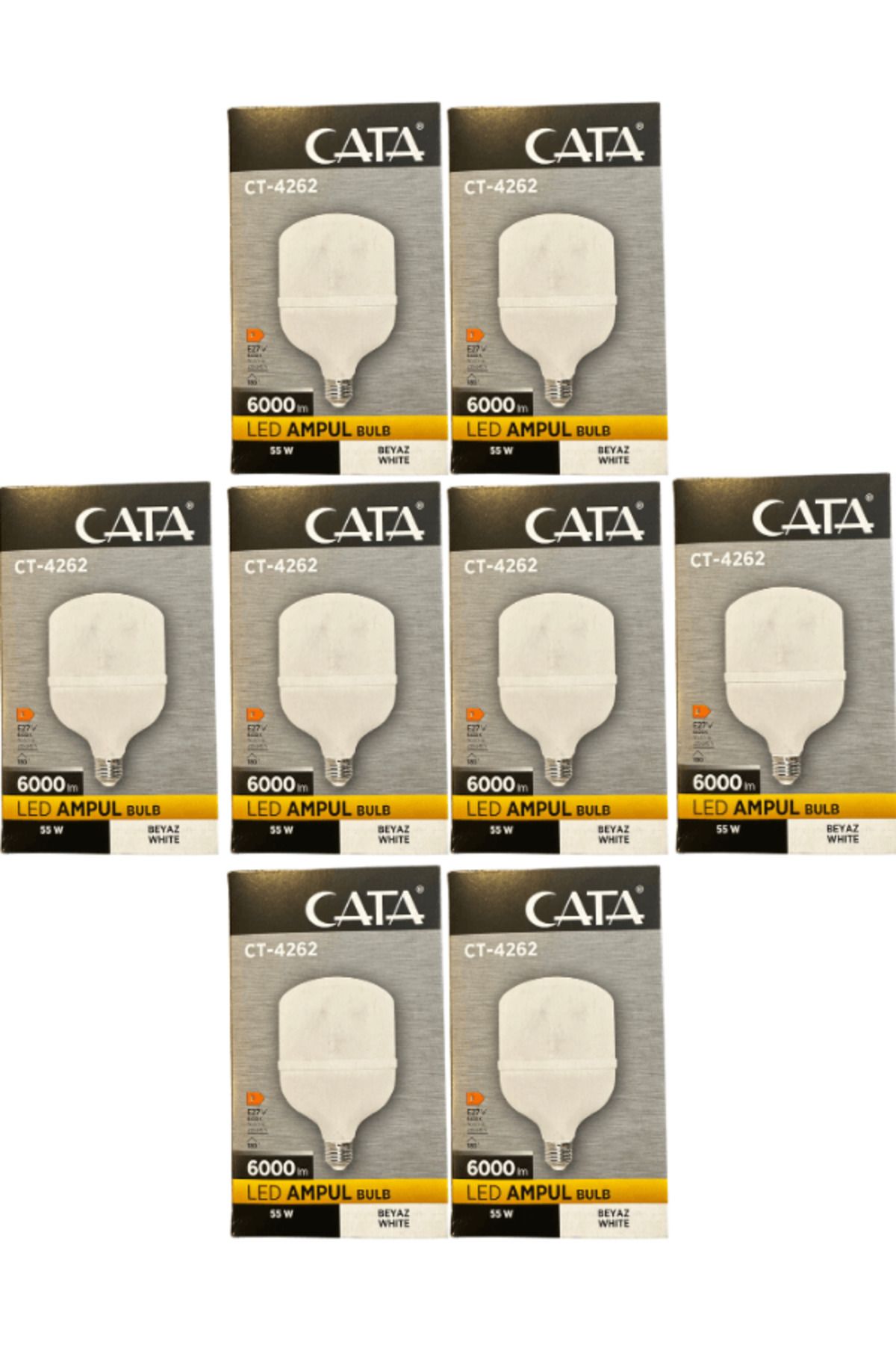 Cata CT-4262 55W 6400K (Beyaz Işık) E27 Duylu Led Torch Ampul (8 Adet)