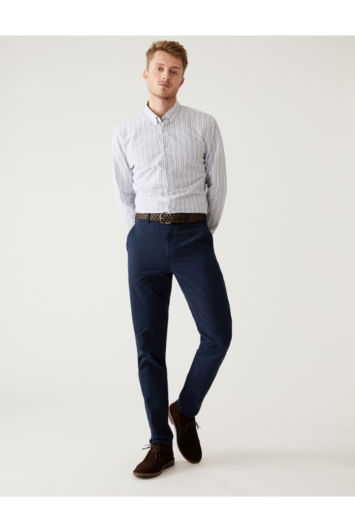 Marks & Spencer Saf Pamuklu Slim Fit Chino Pantolon