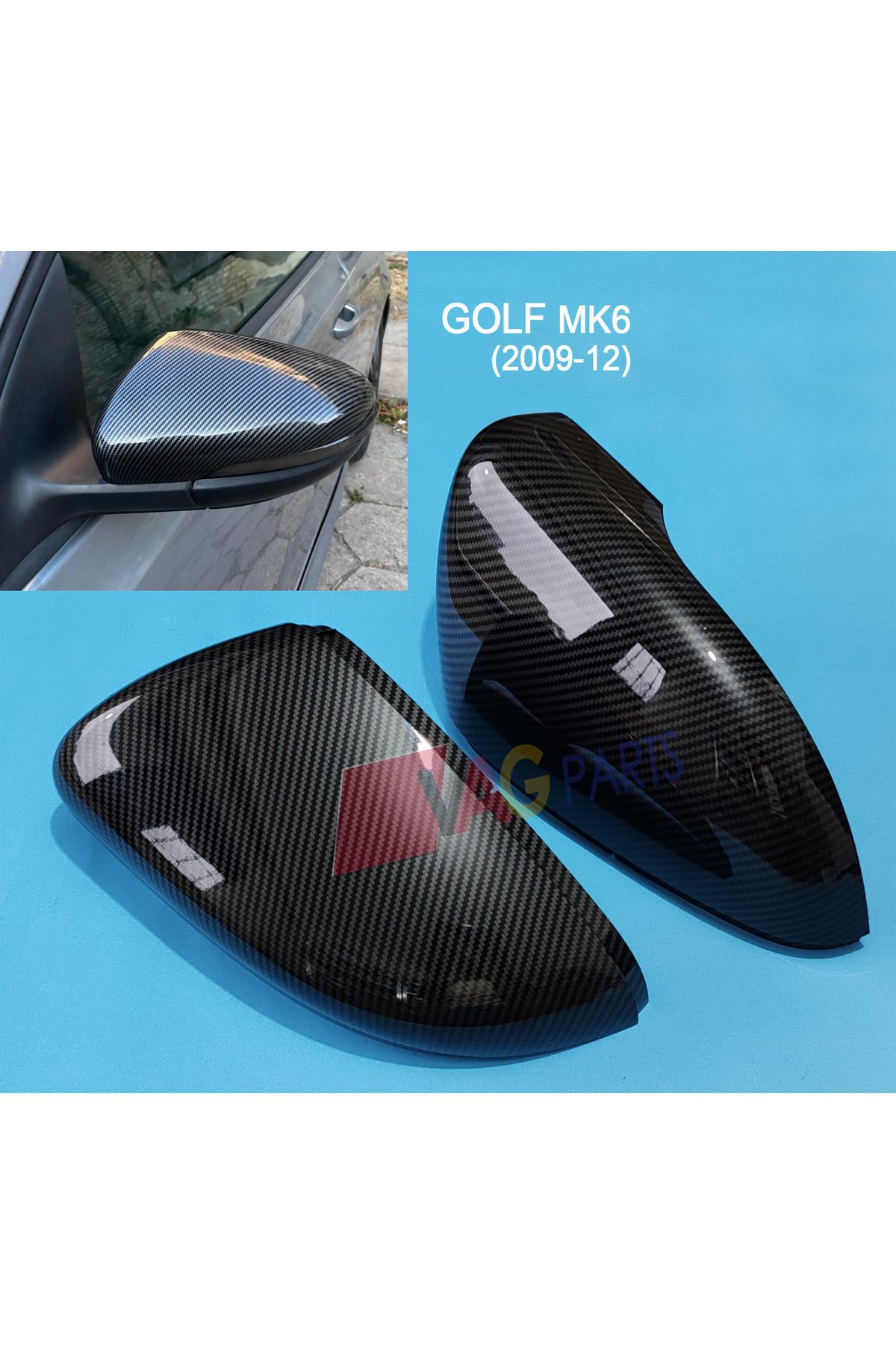 vagparts Golf 6 Karbon Ayna Kapağı - Golf 6 Karbon Aksesuar Trim Kaplama