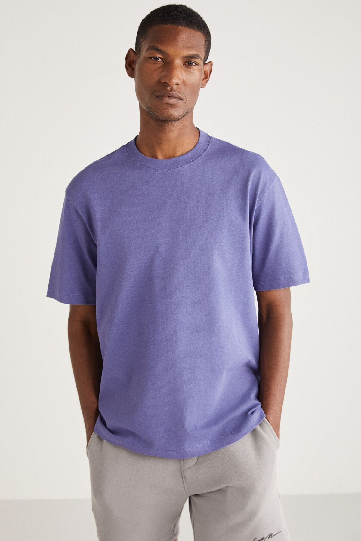 GRIMELANGE Curtıs Erkek Comfort Fit Kalın Dokulu Recycle %100 Pamuklu T-shirt