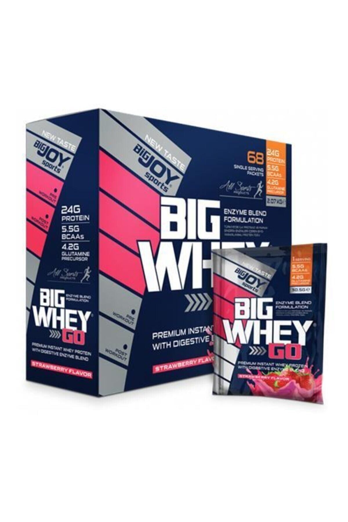 Bigjoy Sports Whey 68 Saşe Protein Tozu Çilek