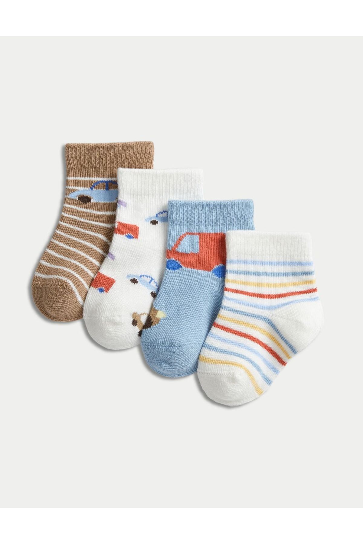 Marks & Spencer 4'lü Araba Desenli Bebek Çorabı (0-3 Yaş)