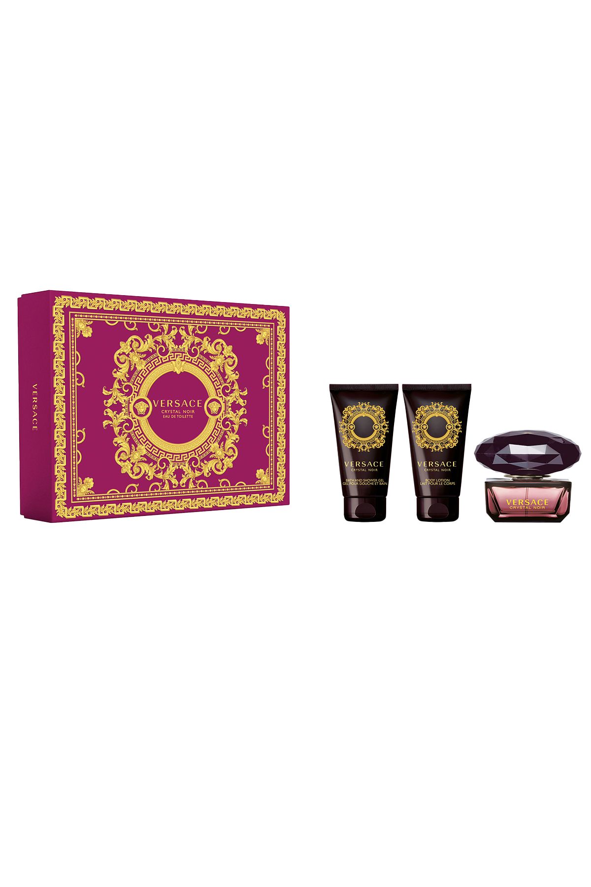 Versace Crystal Noir Edt Kadın Parfüm Seti (50ML SHOWER GEL 50ML BODY LOTİON 50ML)