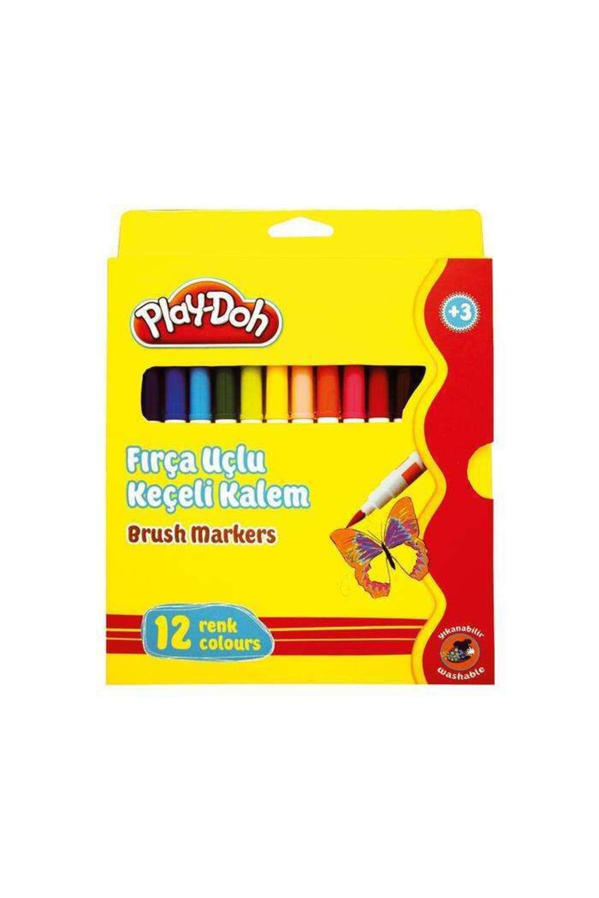 Play Doh Play-Doh 12 Renk Fırça Uçlu Keçeli Kalem