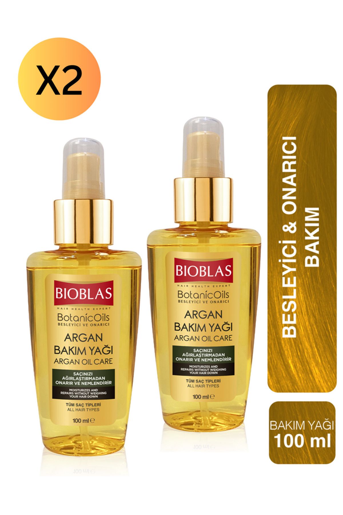 Bioblas Organic Oils Saç Bakım Argan Yağ 100 ml x 2 Adet