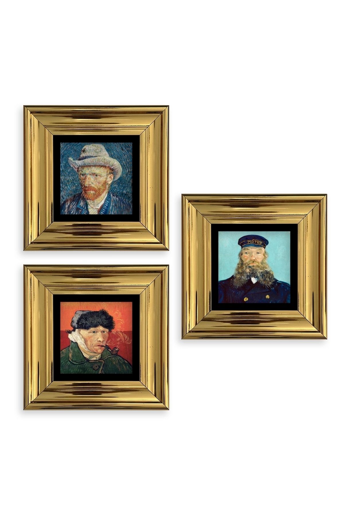 Hediyenikap Van Gogh 3 lü Set Çerçeveli Taş Tablo