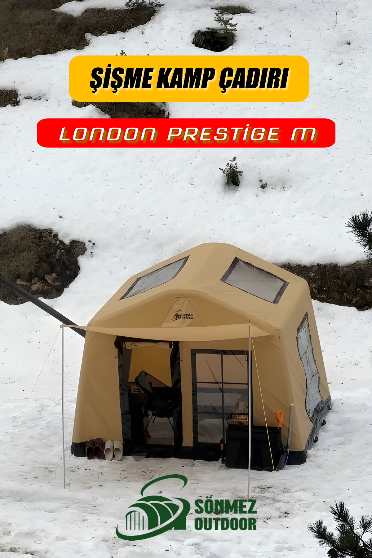 Sönmez Outdoor London Prestige (M) Şişme Kamp Çadırı (ÇÖL) | 5-6 ...
