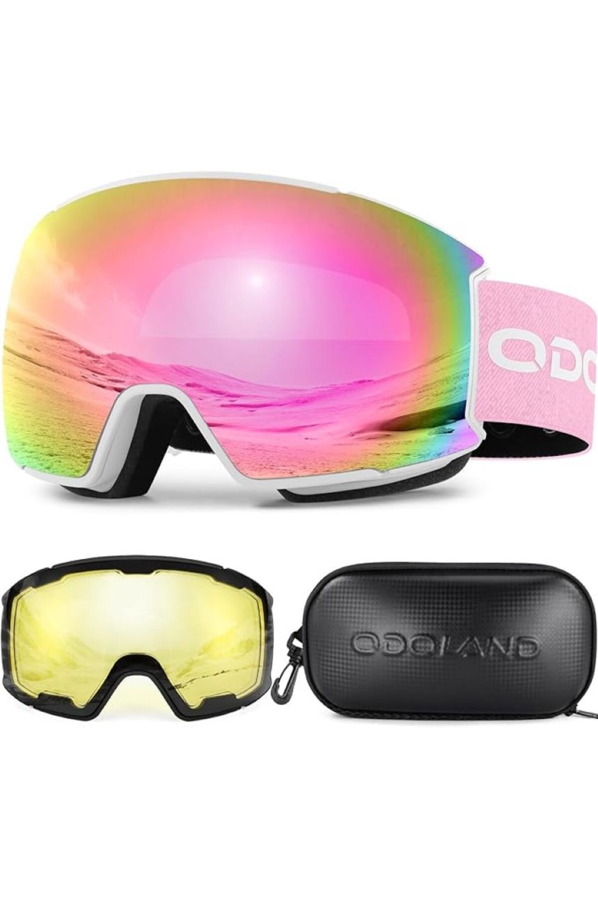 Odoland Kayak Gözlüğü Seti, Çıkarılabilir Lensli ,Buğu Önleyici 400 UV Korumalı