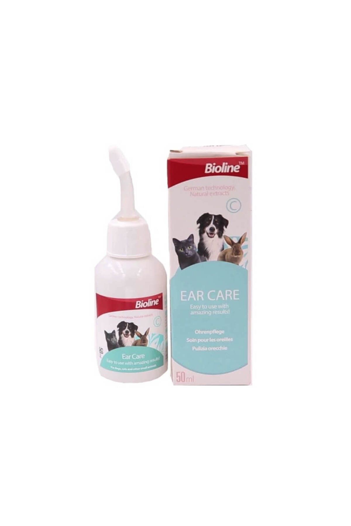 Bioline Kedi Köpek kemirgen Evcil hayvan Kulak Temizleme Solüsyonu 50ml
