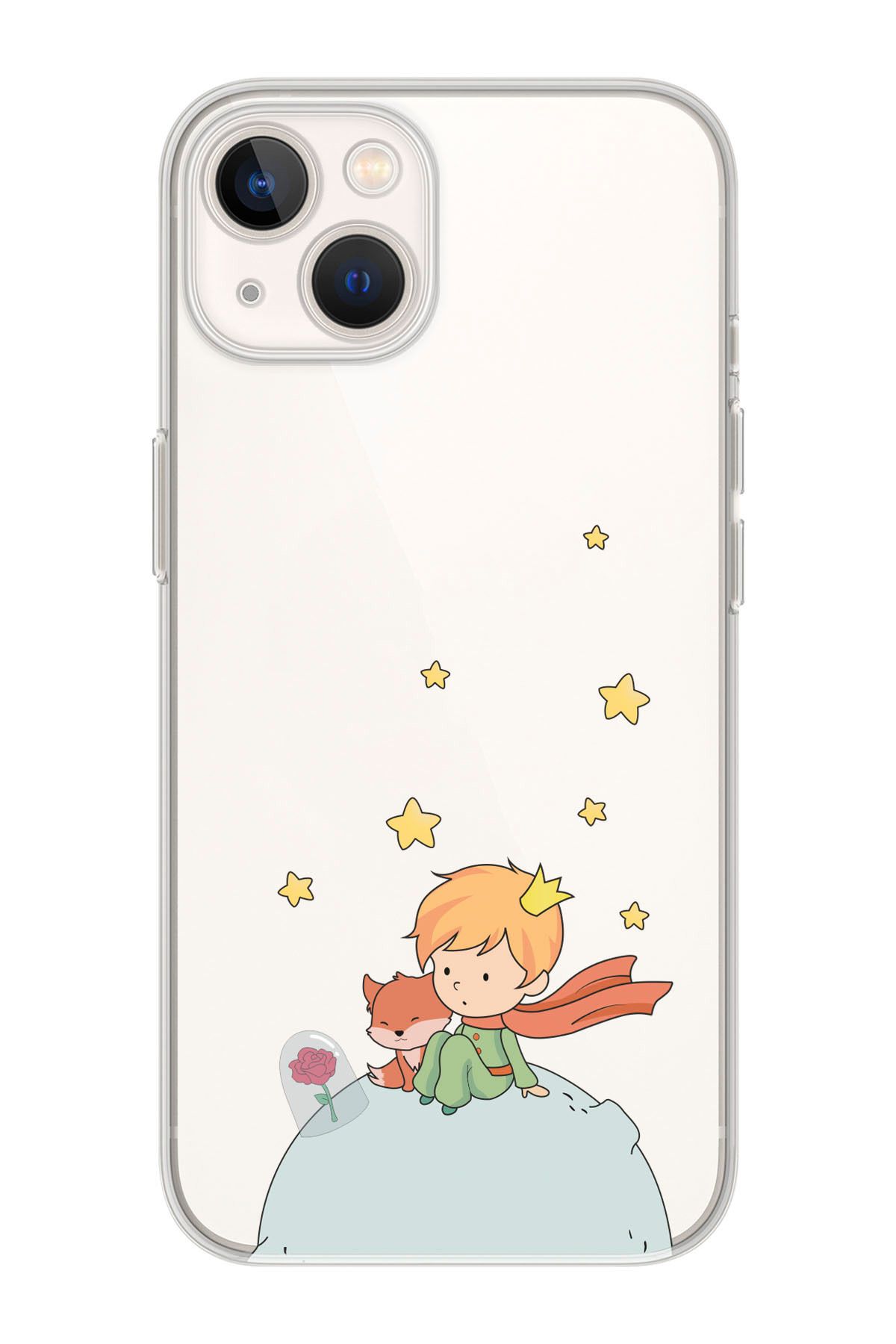shoptocase Iphone 13 Uyumlu  Şeffaf Küçük Prens Desenli Telefon Kılıfı